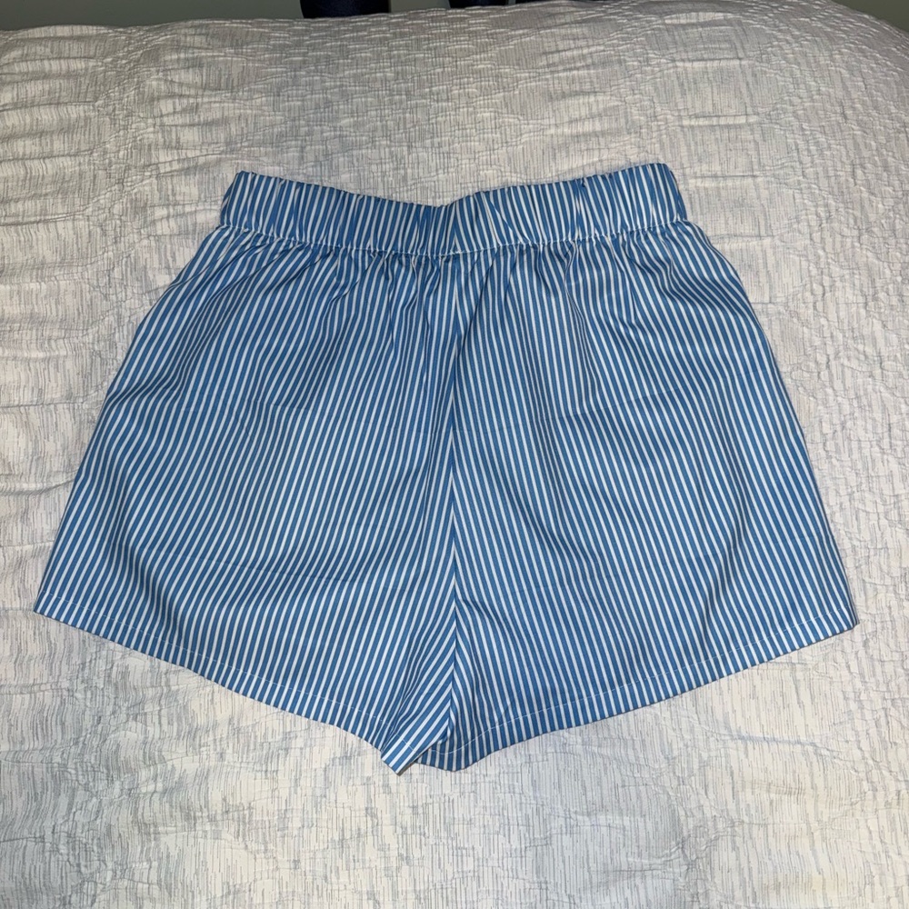 Blue Striped Boxer Style Shorts - Picture 3 of 7